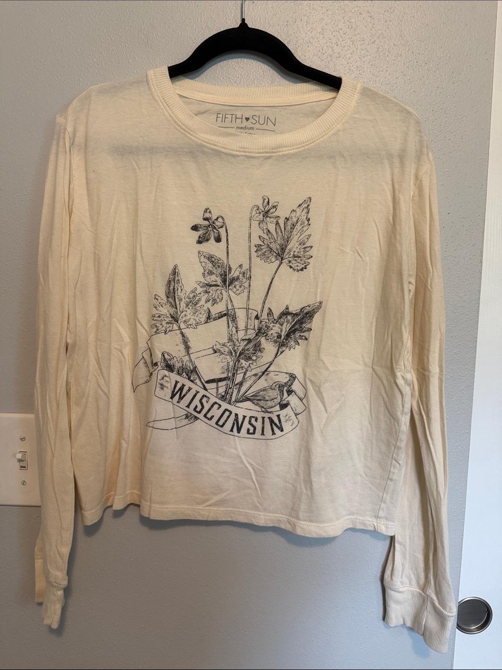 Fifth Sun Cream Long-Sleeve Wisconsin Graphic Tee